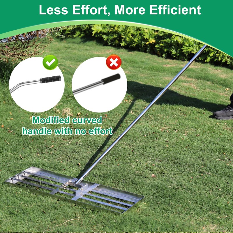 PMKBVI 30" x 10" Lawn Leveling Rake, Heavy Duty 304