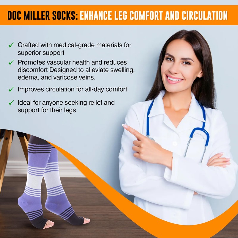 Doc Miller Toeless Compression Socks for Women & Men –