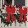 JUSTPRO 32" 72 LED Lighted Red Sparkly Bow Christmas Decoration,Christmas