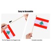 HSQCEZ 12Pcs Small Lebanon Flags on Wooden Stick Mini Lebanese
