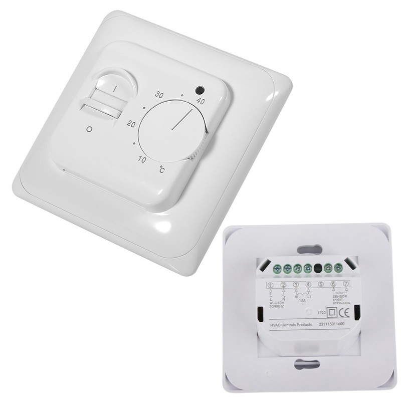 Eacam Room Floor Heating Thermostat, Manual Temperature Control Switch with
