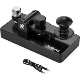 PUTIKEEG Amateur Radio Electric Key Paddle Morse Signal Practice Machine - Magnetic Feedback Manual Upright Electric Key, Rebound Rebound on Camping or Pota, Sota, Rota, and/or Magnetic Circuits on Shed