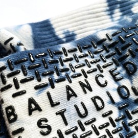 Balanced Studio | Pilates Yoga Non-slip Grip Socks for Unisex, Men, Women, Denim Blue, One size