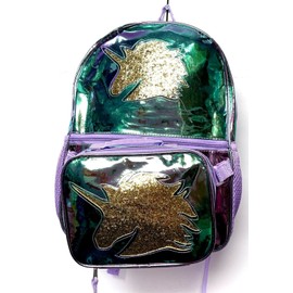 Wonder Nation 16'' Purple Color Shiny backpack with lunch bag