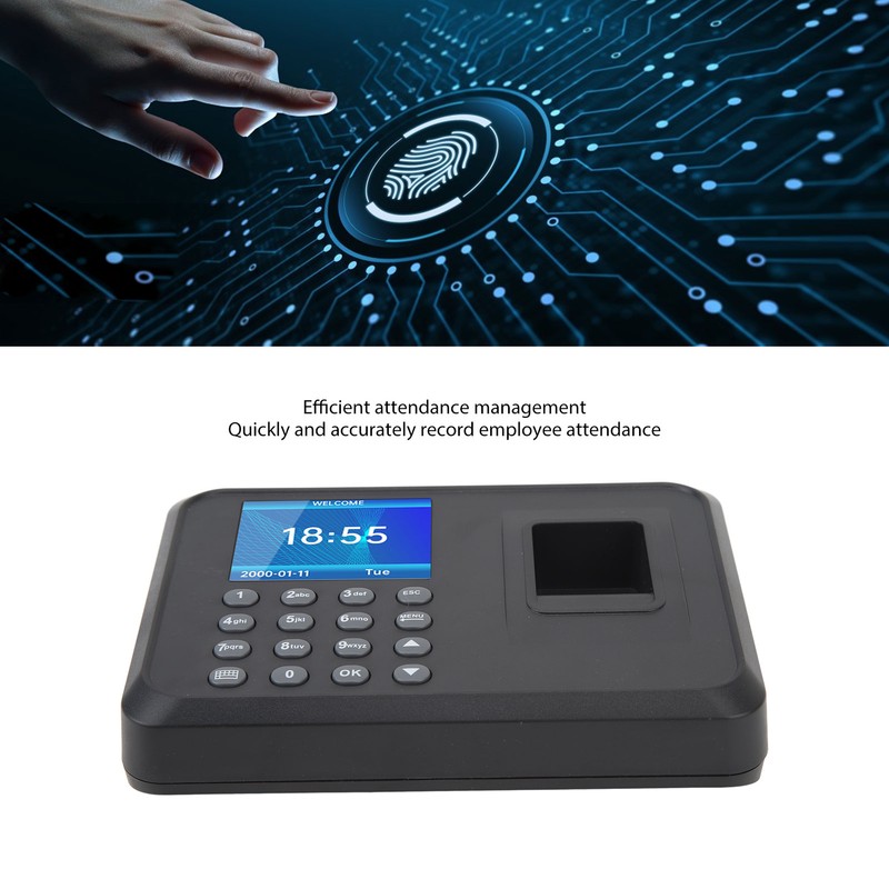 Fingerprint Attendance Machine Efficient Management Employee Checking in Recorder 100‑240V