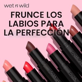 wet n wild Mega Last Color Labial Mate, Ácido Hialurónico Infundido Semi Mate, Cobertura Completa de Larga Duración para Labios Nutritivos, Libre de C