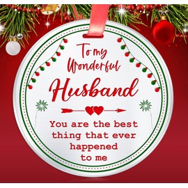Elegant Chef Husband Christmas Ornament Gift- to My Wonderful Husband You are The Best Thing That Ever Happened to me- Xmas Celebration Gift for Him- Love Collectible Keepsake