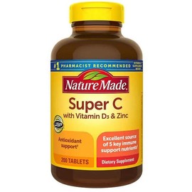 Nature Made Super C + Vitamin D3 and Zinc, 200 Tablets, Exp 9/26
