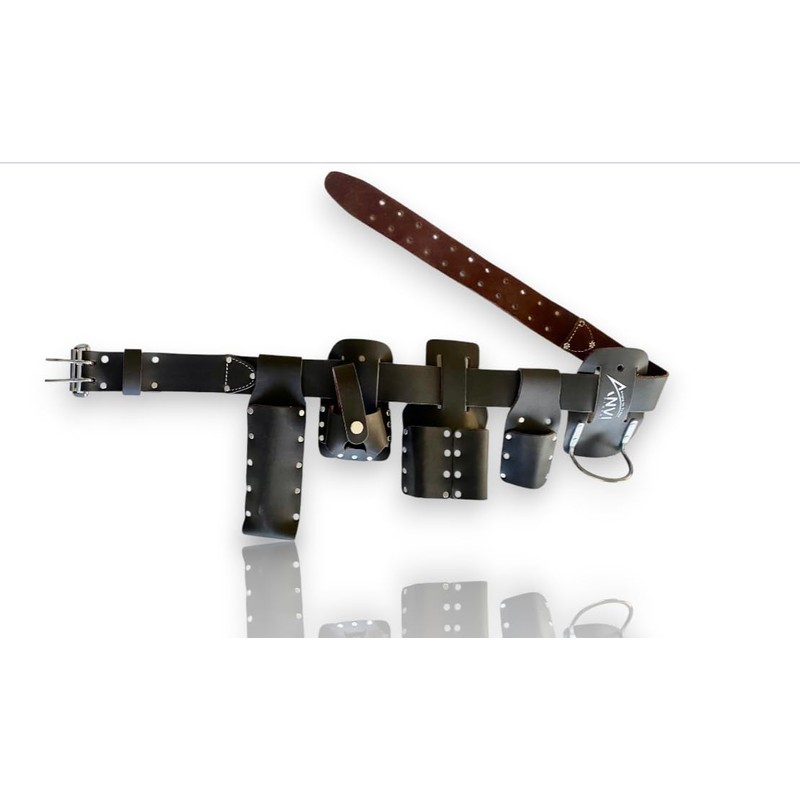 ANVI GLOBAL Scaffolding Belt | 6-Piece Tanned Split Leather Scaffold