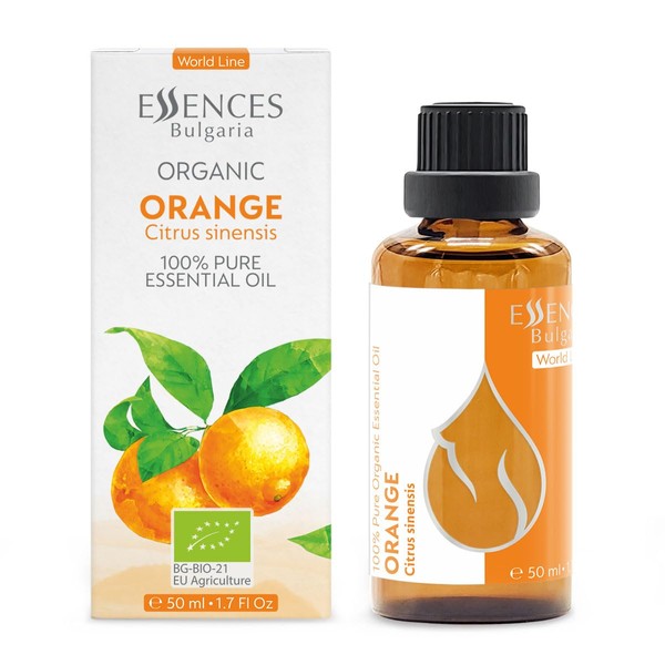 Essences Bulgaria Organic Orange Essential Oil 50 ml Citrus Sinensis 100% Natural Pure Undiluted Therapeutic Grade Aromatherapy Cosmetics Cruelty Free GMO Free Vegan
