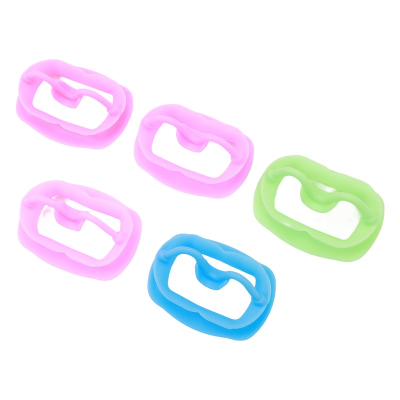 5pcs Silicone Cheek Retractor Soft Mouth Opener Reusable Intraoral Lip
