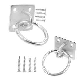 FUNNTY 2PCS Cross Tie Ring for Horse,Zinc Plated Wall Mount Horse Tie Ring 2 inch Tie Ring Plate Block Tie Ring Hitching Ring with Screws for Horse Stall Stable