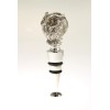 OWL ~ WINE STOPPER ~ CHROME- JEWELED