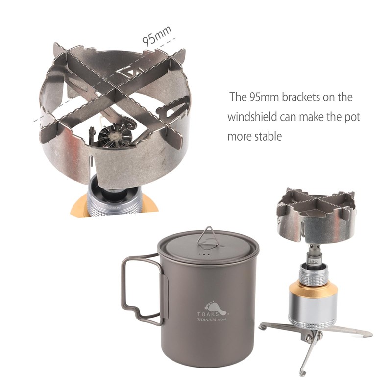 BRS 3000T Stove Windscreen Titanium Camp Stove Windshield with Storage