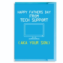 Happy Fathers Day - Fathers Day Tech Support - Funny Dad Father Stepdad Card F125