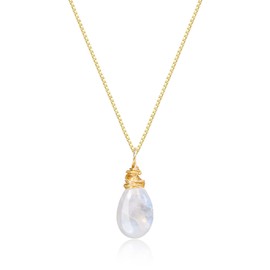 COAI Gold-plated chain with drop pendant, Moonstone, Moonstone