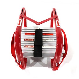 PetGirl Retractable 3 Story Fire Escape Ladder Portable Emergency Escape Ladder 25 Feet with Anti-Slip Rungs