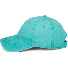 styleBREAKER Unisex Baseball Cap Vintage Look Adjustable 6 Panel Cap in Washed Look with Curved Peak Cotton Retro Cap for Men and Women, Aqua Green, Unit size