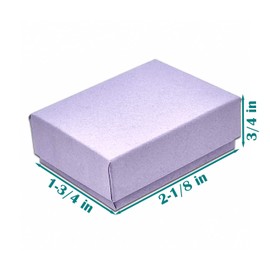 The Display Guys - 25-pack #11 Cotton Filled Vibrant Cardboard Kraft Paper Jewelry Boxes Gift Cases - Light Lavender (2.1" x 1.8" x 0.8")