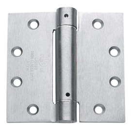 Hinge Outlet 4.5 Inch Square Spring Hinges – Commercial Grade, Adjustable Self-Closing Door Hinges for Quiet, Secure Closing (Satin Chrome, 2 Pack)