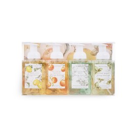 MAISON DE BASE Set of 4 480ml Rectangle Foaming Soaps - Lemon Leaf, Sun Picked Orange, Eucalyptus Mint, and Fresh Basil