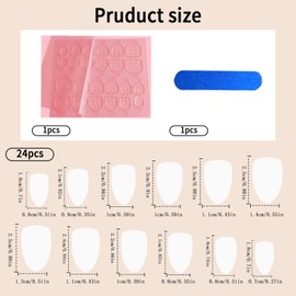 CharmBurst Pack of 24 Almonds Press On Nail, Summer Ocean Style, 3D Strip Nails for Sticking, Shell Pattern False Nails