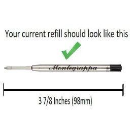5 Refills for Montegrappa Ballpoint Pens - BLACK Medium, Made in Germany