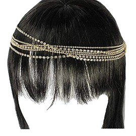 V G S Eternity Fashions Multi Layer Rhinestones Head Chain Headband Style 124454GD DD