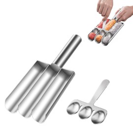 2024 Meat Baller Spoon with Cutting Spade,Triple Meatball Maker,DIY Meatball Making Set,Home Cooking Tools for Quick Cooping Cookie Dough Or Sorbet