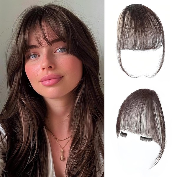 THXFUNAREA Bangs Hair Extensions Human Hair Clip in Hair Extensions