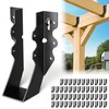 25 Pcs Black 2x6 Joist Hanger,LU26 18 Gauge Double Shear