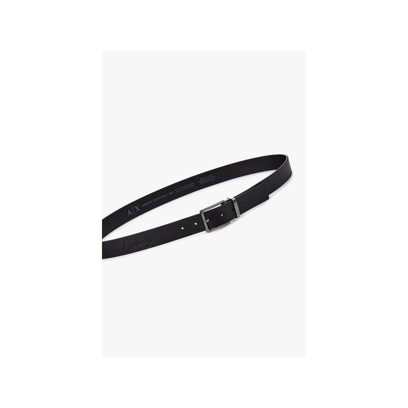 (ARMANI EXCHANGE)(신세계센텀점)AX남성 스퀘어 버클 슈렁큰 레더 벨트A415171003블랙 (ARMANI EXCHANGE)(Shinsegae Centum