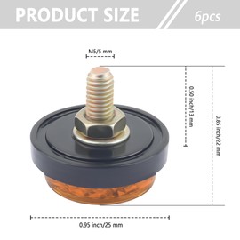 6PCS Reflective Motorcycle License Plate Frame Bolts & Nuts,M5 Car Tag Screws for License Plate,Universal Motorcycle Accessories License Plate Fasteners for Motorcycle Bicycle Car (Yellow)