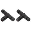 2 Pcs Tee Wire Connectors IP68 Waterproof 2 Pin 3