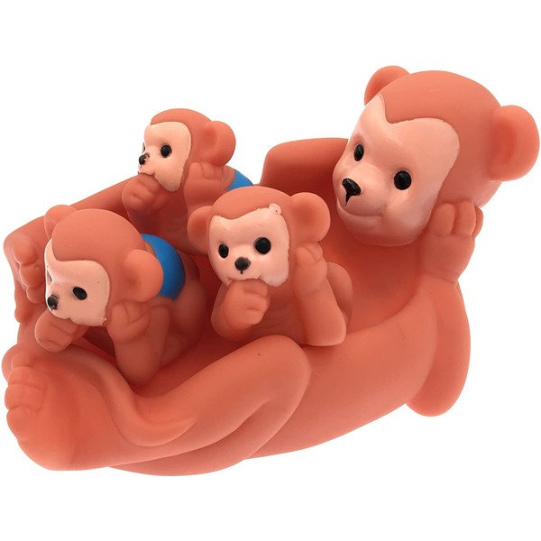 Playmaker Toys Rubber Monkey Family Bathtub Pals - Floating Bath Tub Toy