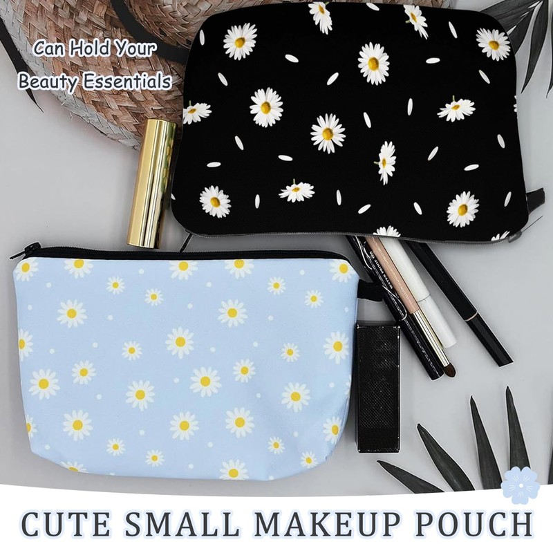 SYEYCW 2 Pcs Small Makeup Bag, Cute Waterproof Makeup Bag,