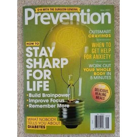 Prevention May 2020 Magazine Book- How to Stay Sharp for Life - Help w Anxiety
