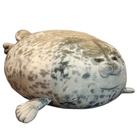 Plush Toy Seal Soft Toy, Cute Cuddly Toy Seal, for Playing and Cuddling, Soft Cuddly Toy for Girls, Boys, Babies (30 cm, Grey)