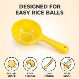 2 Pcs Yellow Half Round Rice Spoon Mold,Rice Serving Spoon Mold, Rice Ball Sushi Maker,Rice Ball Maker for Home Kitchen Restaurant