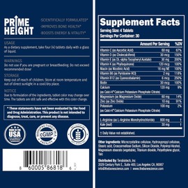BONE SCIENCE Prime Height Bone & Joint Health – Daily Nutritional Support for Kids, Teens & Adults – 120 Tablets
