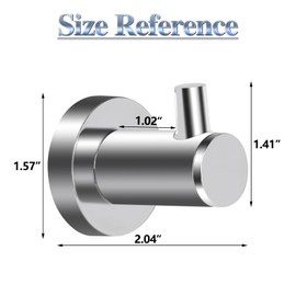 Salpica Bathroom Towel Hooks Round Hooks Zinc Heavy Duty Clothes Hooks Wall Mounted Bathrobe Hooks for Bathroom, Living Room and Hotel