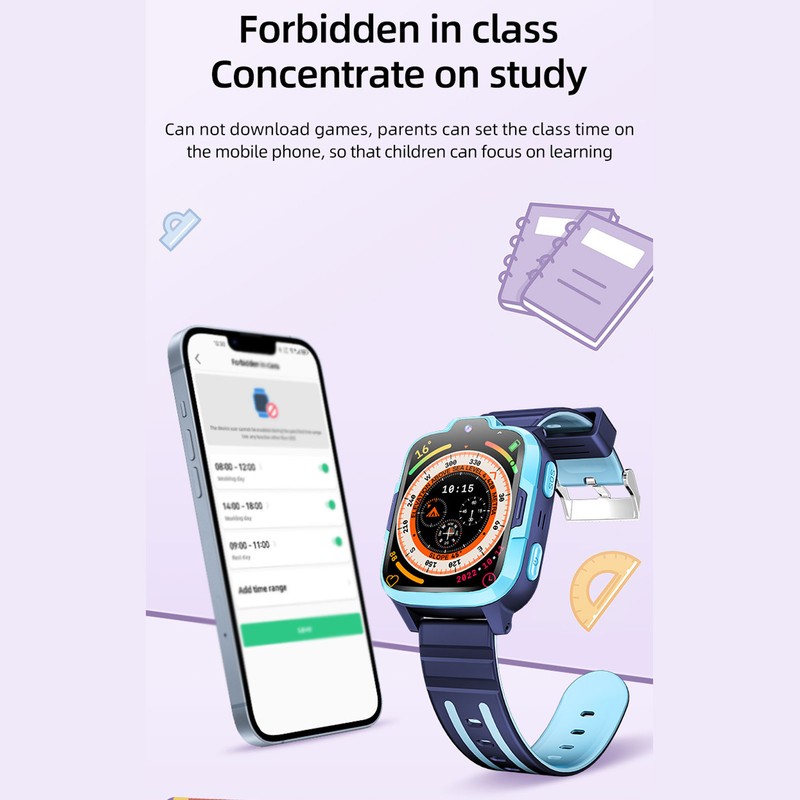 Kids Smart Watch Waterproof Voice Call Large Screen Sports Smartwatch