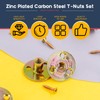 Hilitchi 64PCS M8 Brad Hole Tee Nut Carbon Steel Screw
