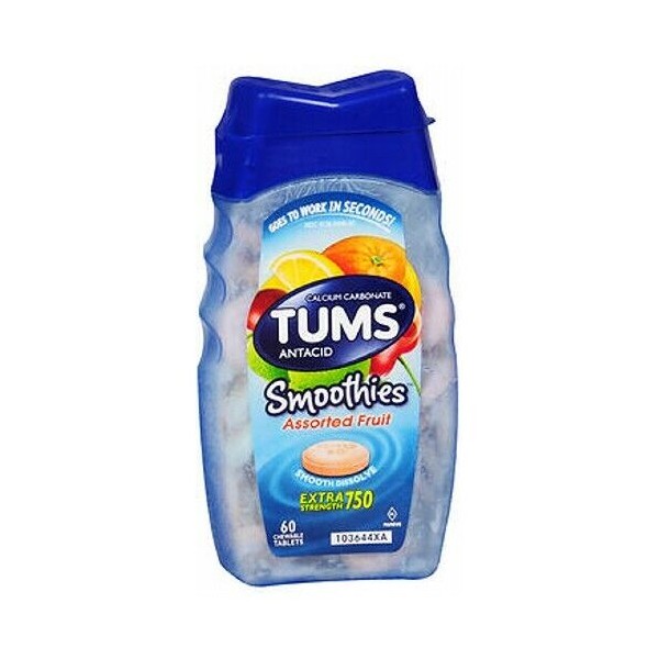 Tums Smoothies Assorted Fruit 60 tabs