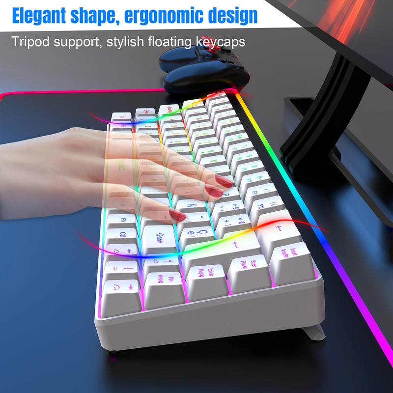 HXSJ V200 Wired K68 RGB Streamer Mini Gaming Keyboard 19-Key