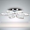 CLAIRDAI 20" Modern Crystal Chandelier, Flower Led Chandelier with K9