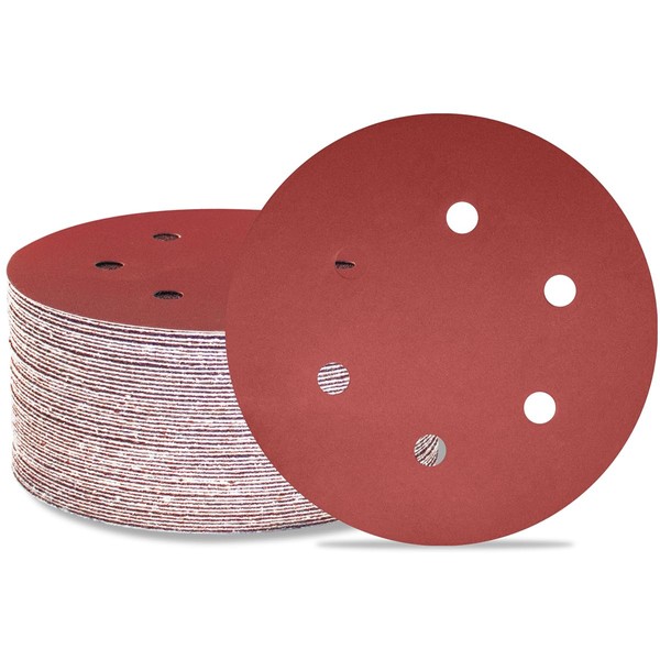 Meccion 150 mm Sanding Discs Pack of 50 Sanding Discs
