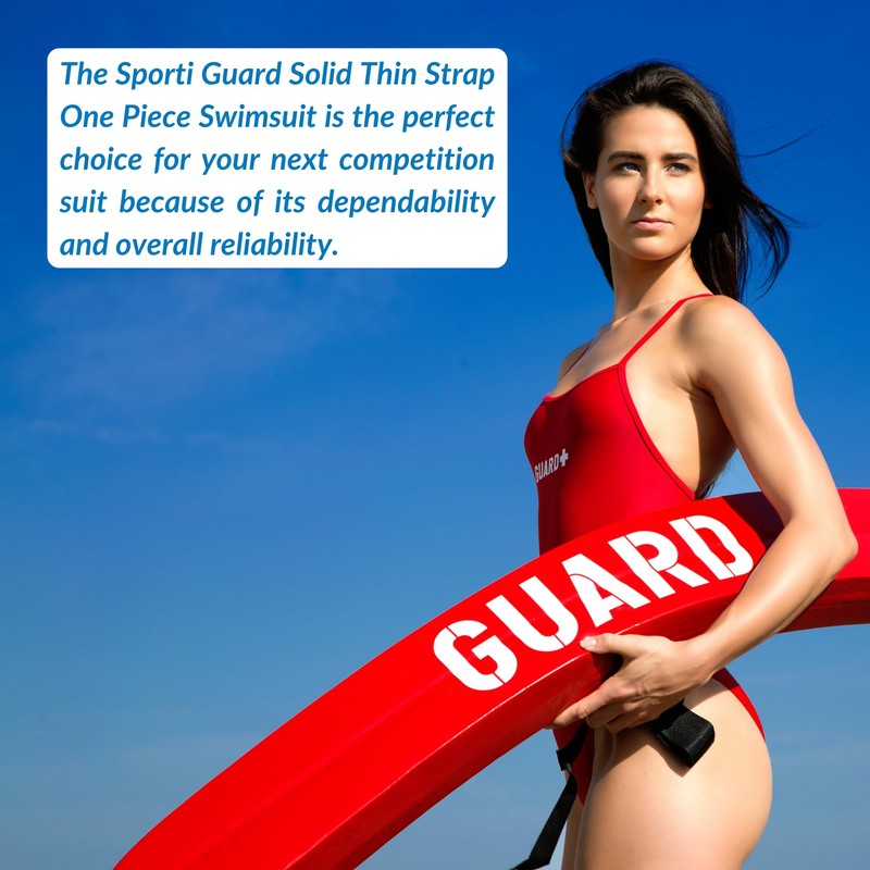 Sporti Guard Piped Thin Strap One Piece Swimsuit - Red/Black