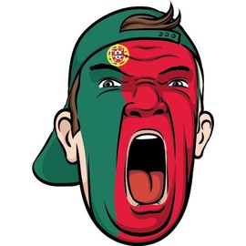 Zirni Portugal Europe Football Fan National Flag Face World Cup Soccer Sticker Decal Design