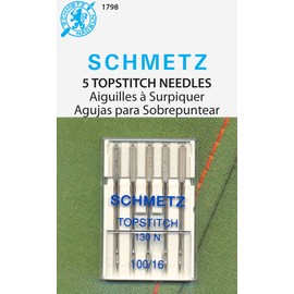 SCHMETZ Topstitch (130 N) Sewing Machine Needles - Carded - Size 100/16